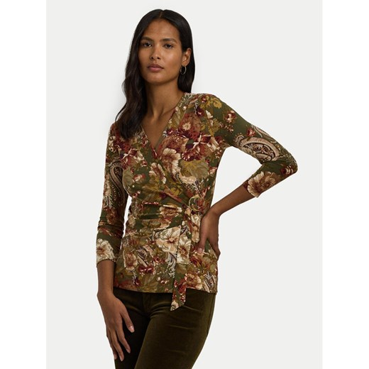 LAUREN RALPH LAUREN Bluzka 200951314001 Zielony Regular Fit ze sklepu MODIVO w kategorii Bluzki damskie - zdjęcie 182680364