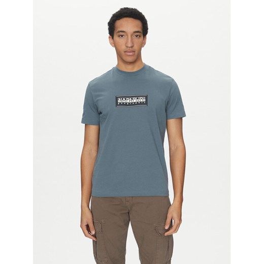 Napapijri T-Shirt S-box Logo NP0A4I3L Zielony Regular Fit ze sklepu MODIVO w kategorii T-shirty męskie - zdjęcie 182680380