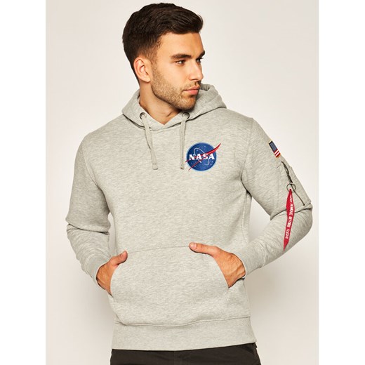 Alpha Industries Bluza Space Shuttle 178317 Szary Regular Fit ze sklepu MODIVO w kategorii Bluzy męskie - zdjęcie 182680524