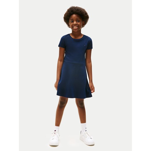 Tommy Hilfiger Sukienka codzienna Essential KG0KG08487 S Granatowy Regular Fit ze sklepu MODIVO w kategorii Sukienki dziewczęce - zdjęcie 182680530