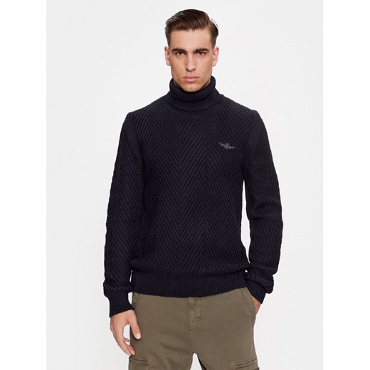 Aeronautica Militare Golf 232MA1455L509 Granatowy Regular Fit ze sklepu MODIVO w kategorii Swetry męskie - zdjęcie 182680553