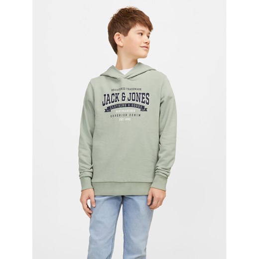 Jack&Jones Junior Bluza Logo 12257309 Szary Standard Fit ze sklepu MODIVO w kategorii Bluzy chłopięce - zdjęcie 182680572