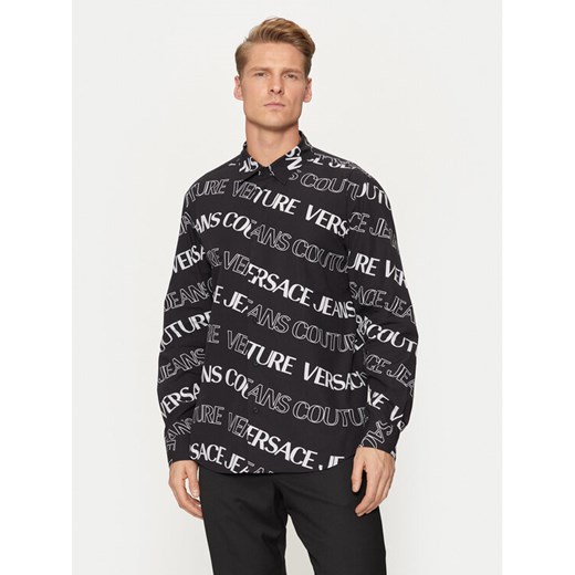 Versace Jeans Couture Koszula 76GAL2R0 Czarny Regular Fit ze sklepu MODIVO w kategorii Koszule męskie - zdjęcie 182680573
