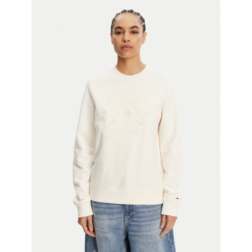 Tommy Jeans Bluza Tonal Crest DW0DW20637 Biały Regular Fit ze sklepu MODIVO w kategorii Bluzy damskie - zdjęcie 182680660