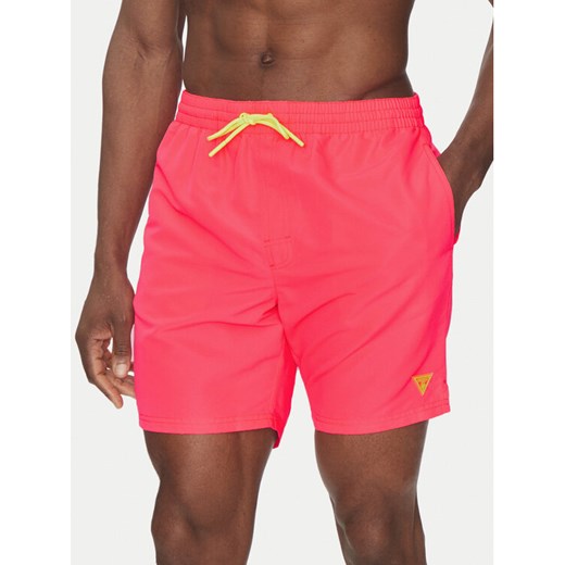 Guess Szorty kąpielowe F4GT03 WG282 Różowy Regular Fit Guess S MODIVO