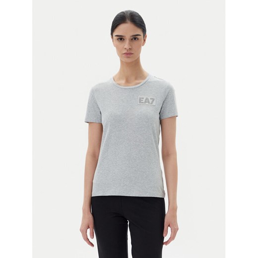 EA7 Emporio Armani T-Shirt 7W000492 AF10373 O8002 Szary Regular Fit ze sklepu MODIVO w kategorii Bluzki damskie - zdjęcie 182680893