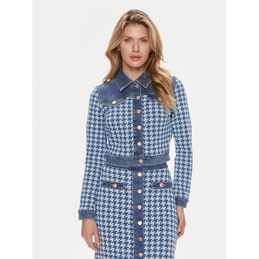 Guess Kurtka jeansowa Tweed W4RN55 D59L1 Niebieski Regular Fit ze sklepu MODIVO w kategorii Kurtki damskie - zdjęcie 182680962