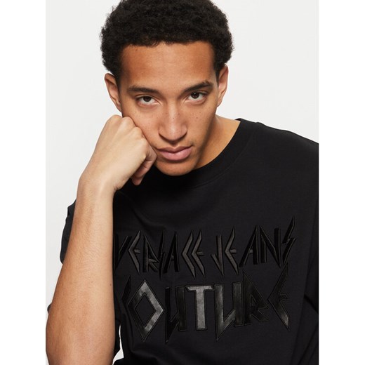 Versace Jeans Couture T-Shirt 78GAHE02 Czarny Regular Fit ze sklepu MODIVO w kategorii T-shirty męskie - zdjęcie 182680964