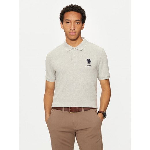 U.S. Polo Assn. Polo MUP3313 Szary Regular Fit ze sklepu MODIVO w kategorii T-shirty męskie - zdjęcie 182681013