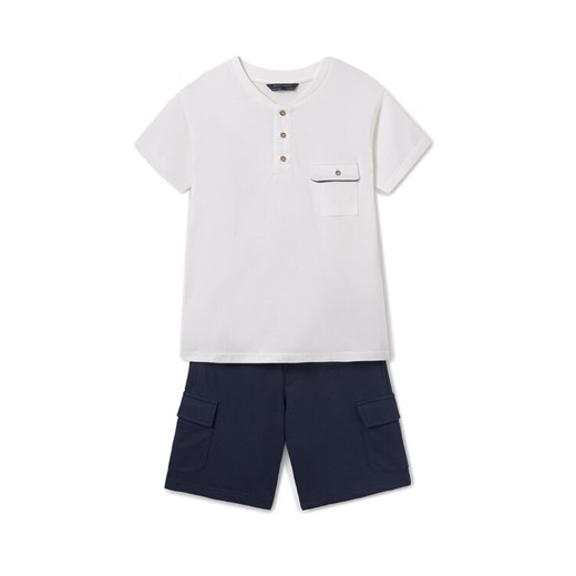 Mayoral Komplet t-shirt i spodenki 6676 Granatowy Regular Fit ze sklepu MODIVO w kategorii Komplety chłopięce - zdjęcie 182681202
