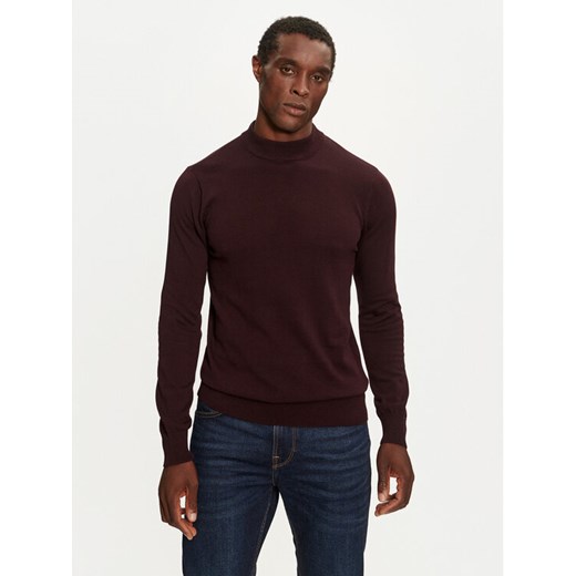 Brave Soul Sweter MK-230TURTLE3 Bordowy Regular Fit ze sklepu MODIVO w kategorii Swetry męskie - zdjęcie 182681260