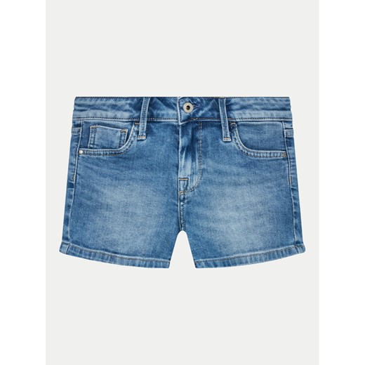 Pepe Jeans Szorty jeansowe Slim Short Jr PG800860MP0 Niebieski Slim Fit ze sklepu MODIVO w kategorii Spodenki dziewczęce - zdjęcie 182681270