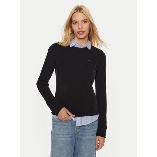 Tommy Hilfiger Sweter WW0WW44161 Czarny Regular Fit ze sklepu MODIVO w kategorii Swetry damskie - zdjęcie 182681274