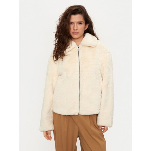 United Colors Of Benetton Futro 2FBDDN06V Écru Regular Fit ze sklepu MODIVO w kategorii Futra damskie - zdjęcie 182681341