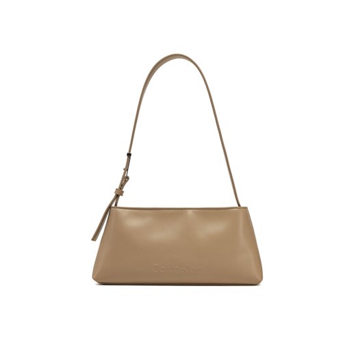 Calvin Klein Torebka Embossed Logo Shoulder Bag K60K612550 Beżowy ze sklepu MODIVO w kategorii Torebki damskie - zdjęcie 182681392