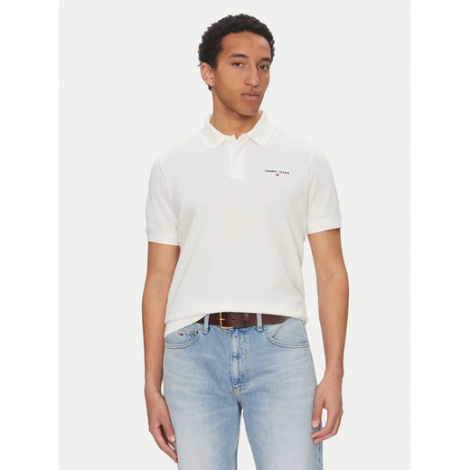 Tommy Jeans Polo Linear DM0DM20914 Biały Regular Fit ze sklepu MODIVO w kategorii T-shirty męskie - zdjęcie 182681472
