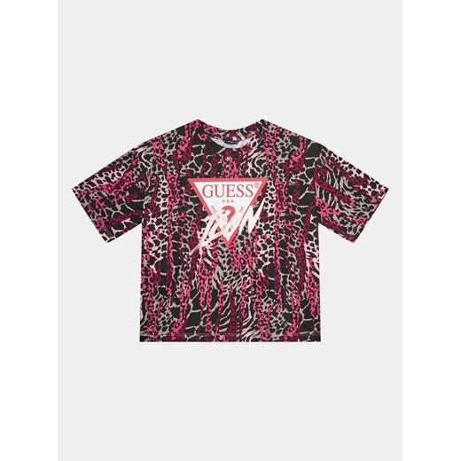 Guess T-Shirt J3BI41 J1313 Kolorowy Boxy Fit ze sklepu MODIVO w kategorii Bluzki dziewczęce - zdjęcie 182681500