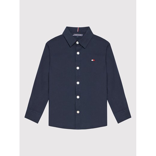 Tommy Hilfiger Koszula Solid Poplin KB0KB06965 D Granatowy Slim Fit ze sklepu MODIVO w kategorii Koszule chłopięce - zdjęcie 182681612