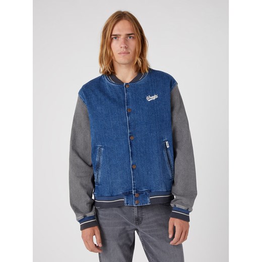 Wrangler Kurtka bomber Baseball W48272Z90 112331618 Niebieski Regular Fit ze sklepu MODIVO w kategorii Kurtki męskie - zdjęcie 182681694