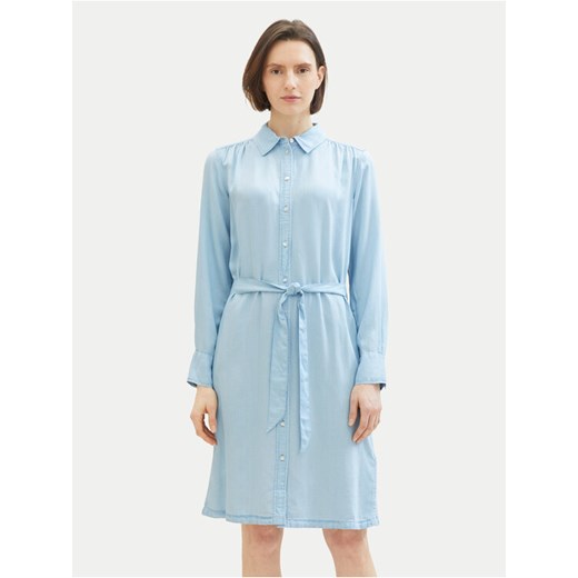 Tom Tailor Sukienka koszulowa 1040366 Błękitny Regular Fit ze sklepu MODIVO w kategorii Sukienki - zdjęcie 182681752