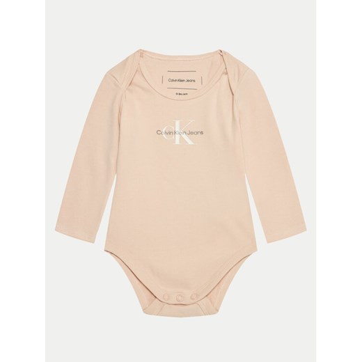 Calvin Klein Jeans Body IN0IN00033 Różowy Regular Fit ze sklepu MODIVO w kategorii Body niemowlęce - zdjęcie 182681941