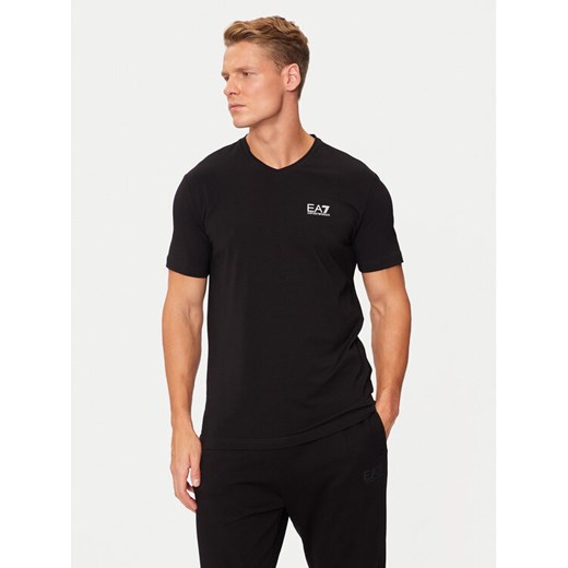 EA7 Emporio Armani T-Shirt 8NPT27 PJVQZ 1200 Czarny Regular Fit ze sklepu MODIVO w kategorii T-shirty męskie - zdjęcie 182682012