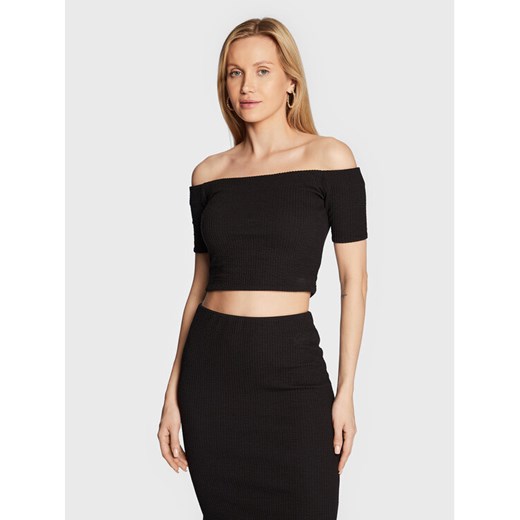 Guess Bluzka France W2YP11 KB7E2 Czarny Slim Fit ze sklepu MODIVO w kategorii Bluzki damskie - zdjęcie 182682014