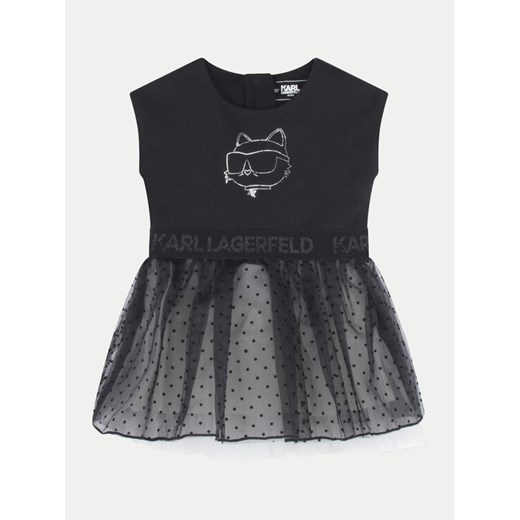 Karl Lagerfeld Kids Sukienka codzienna Z30278 M Czarny Regular Fit ze sklepu MODIVO w kategorii Sukienki niemowlęce - zdjęcie 182682030