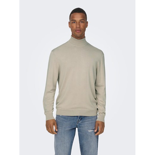 Only & Sons Golf 22020879 Beżowy Regular Fit ze sklepu MODIVO w kategorii Swetry męskie - zdjęcie 182682063