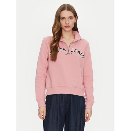 Guess Jeans Bluza W5RQ25 K68I4 Różowy Regular Fit ze sklepu MODIVO w kategorii Bluzy damskie - zdjęcie 182682101
