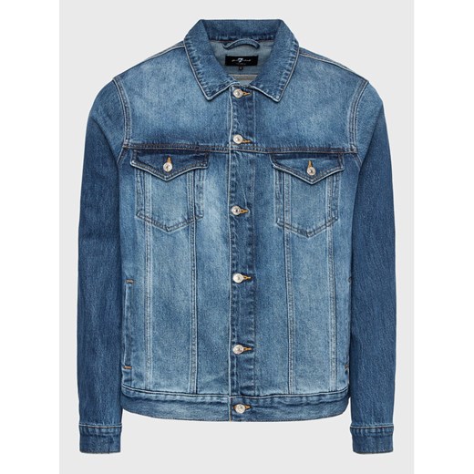 7 For All Mankind Kurtka jeansowa Perfect JSK5C100LO Niebieski Regular Fit ze sklepu MODIVO w kategorii Kurtki męskie - zdjęcie 182682111
