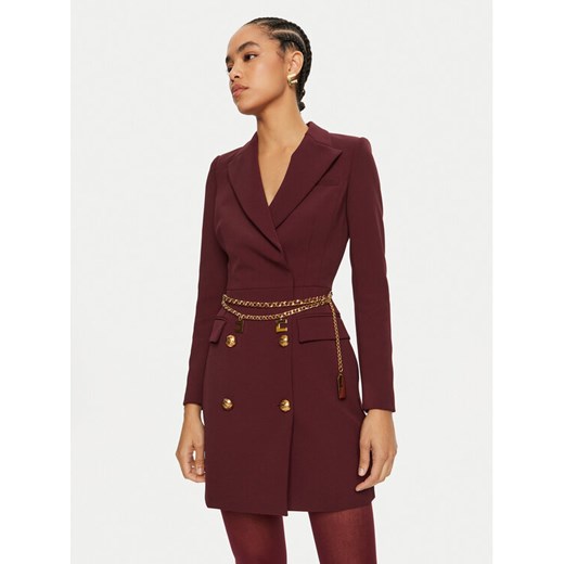 Elisabetta Franchi Sukienka koktajlowa AB-657-46E2-V960 Bordowy Regular Fit ze sklepu MODIVO w kategorii Sukienki - zdjęcie 182682112