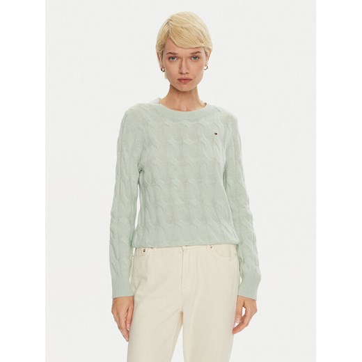 Tommy Hilfiger Sweter WW0WW43586 Zielony Regular Fit ze sklepu MODIVO w kategorii Swetry damskie - zdjęcie 182682120