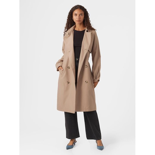Vero Moda Trencz Doreen 10301287 Beżowy Regular Fit ze sklepu MODIVO w kategorii Płaszcze damskie - zdjęcie 182682241