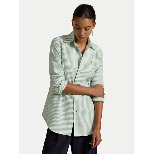 Polo Ralph Lauren Koszula 211941508007 Zielony Slim Fit ze sklepu MODIVO w kategorii Koszule damskie - zdjęcie 182682270