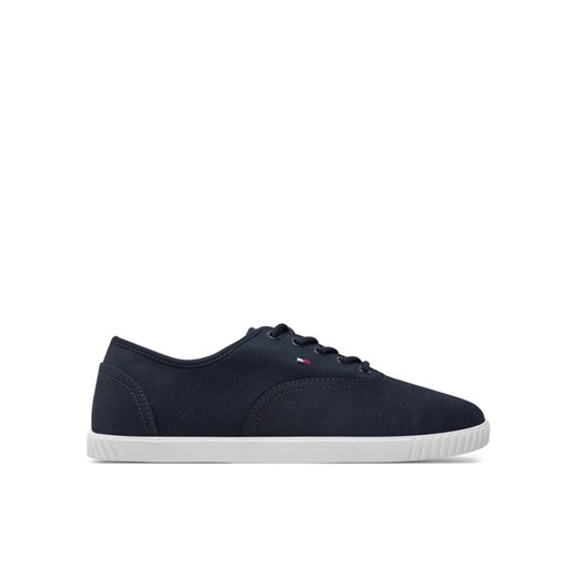 Tommy Hilfiger Tenisówki Canvas Lace Up Sneaker FW0FW07805 Granatowy ze sklepu MODIVO w kategorii Trampki damskie - zdjęcie 182682281
