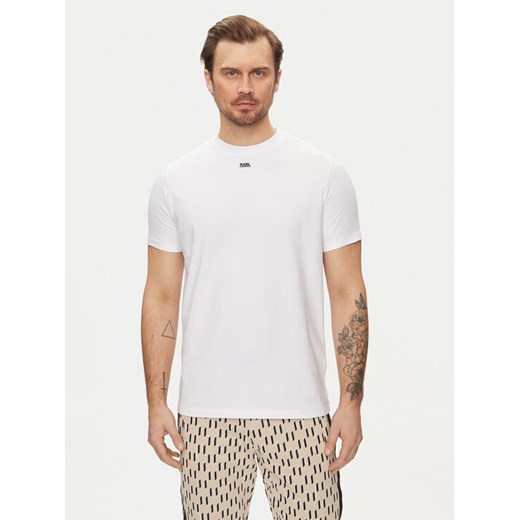 KARL LAGERFELD T-Shirt 755034 542221 Biały Regular Fit ze sklepu MODIVO w kategorii T-shirty męskie - zdjęcie 182682330