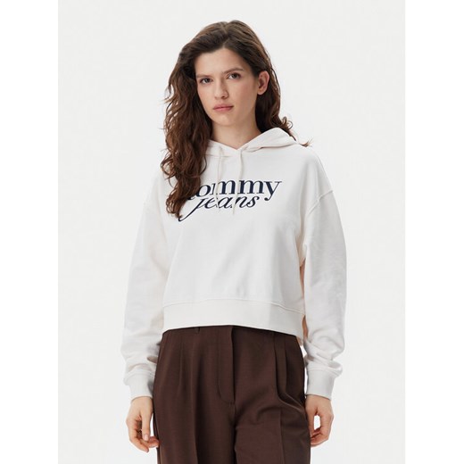 Tommy Jeans Bluza Script DW0DW20306 Beżowy Relaxed Fit ze sklepu MODIVO w kategorii Bluzy damskie - zdjęcie 182682381