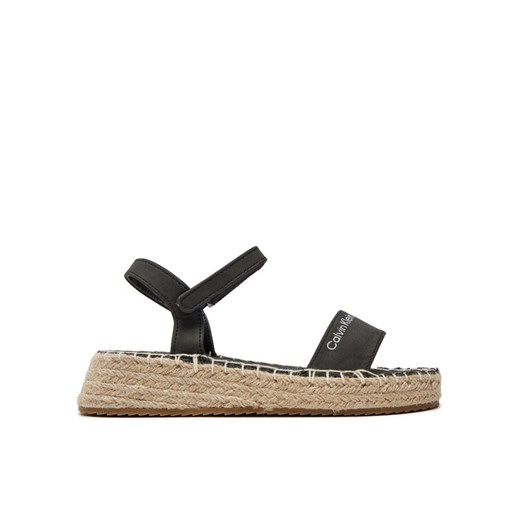 Calvin Klein Jeans Espadryle Rope Wedge V3A7-80839-1708 S Czarny ze sklepu MODIVO w kategorii Espadryle damskie - zdjęcie 182682501