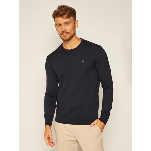 Polo Ralph Lauren Sweter Ls Sf Cn Pp 710684957001 Granatowy Slim Fit ze sklepu MODIVO w kategorii Swetry męskie - zdjęcie 182682533