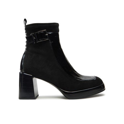 Hispanitas Botki Velour Str-I24 HI243664 Czarny ze sklepu MODIVO w kategorii Botki - zdjęcie 182682550