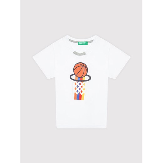 United Colors Of Benetton T-Shirt 3096C154U Biały Regular Fit ze sklepu MODIVO w kategorii Koszulki niemowlęce - zdjęcie 182682554