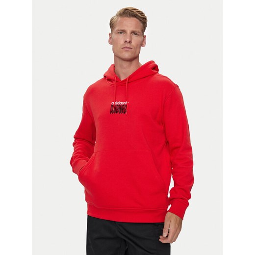 adidas Bluza Graphic IZ4835 Czerwony Loose Fit ze sklepu MODIVO w kategorii Bluzy męskie - zdjęcie 182682674