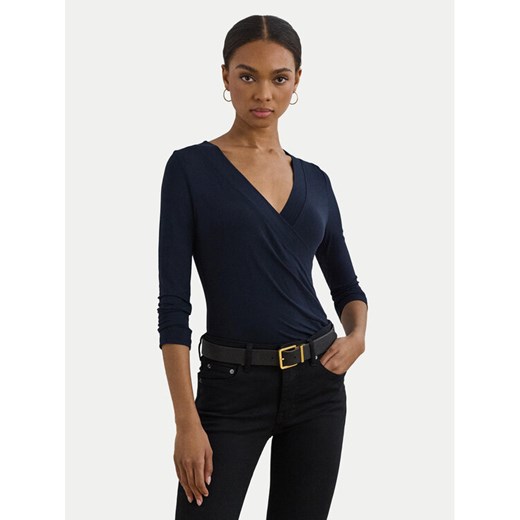LAUREN RALPH LAUREN Bluzka 200824366023 Granatowy Slim Fit ze sklepu MODIVO w kategorii Bluzki damskie - zdjęcie 182682694