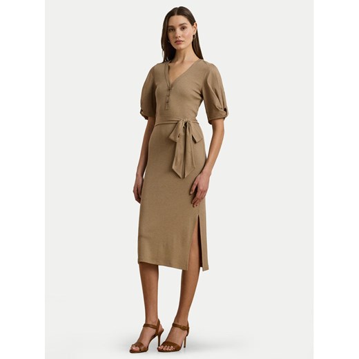 LAUREN RALPH LAUREN Sukienka codzienna 250964070002 Beżowy Slim Fit ze sklepu MODIVO w kategorii Sukienki - zdjęcie 182682742