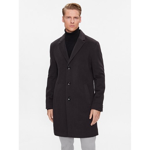 Boss Płaszcz wełniany H-Hyde-C-224 50485199 Granatowy Regular Fit ze sklepu MODIVO w kategorii Płaszcze męskie - zdjęcie 182682752