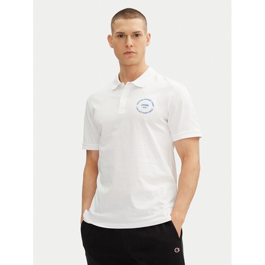 Jack&Jones Polo Simon 12269299 Biały Regular Fit ze sklepu MODIVO w kategorii T-shirty męskie - zdjęcie 182682762