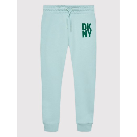 DKNY Spodnie dresowe D34A70 S Niebieski Regular Fit ze sklepu MODIVO w kategorii Spodnie dziewczęce - zdjęcie 182682783