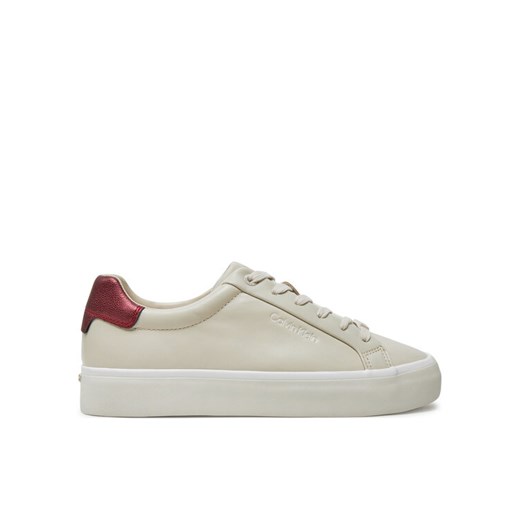 Calvin Klein Sneakersy Vulc Lace Up Saff Fox W/Met Bt HW0HW02104 Beżowy Calvin Klein 37 MODIVO