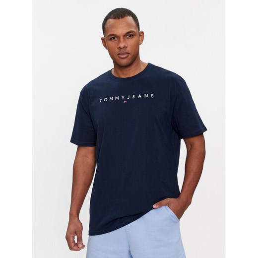 Tommy Jeans T-Shirt Linear Logo DM0DM17993 Granatowy Regular Fit ze sklepu MODIVO w kategorii T-shirty męskie - zdjęcie 182682804